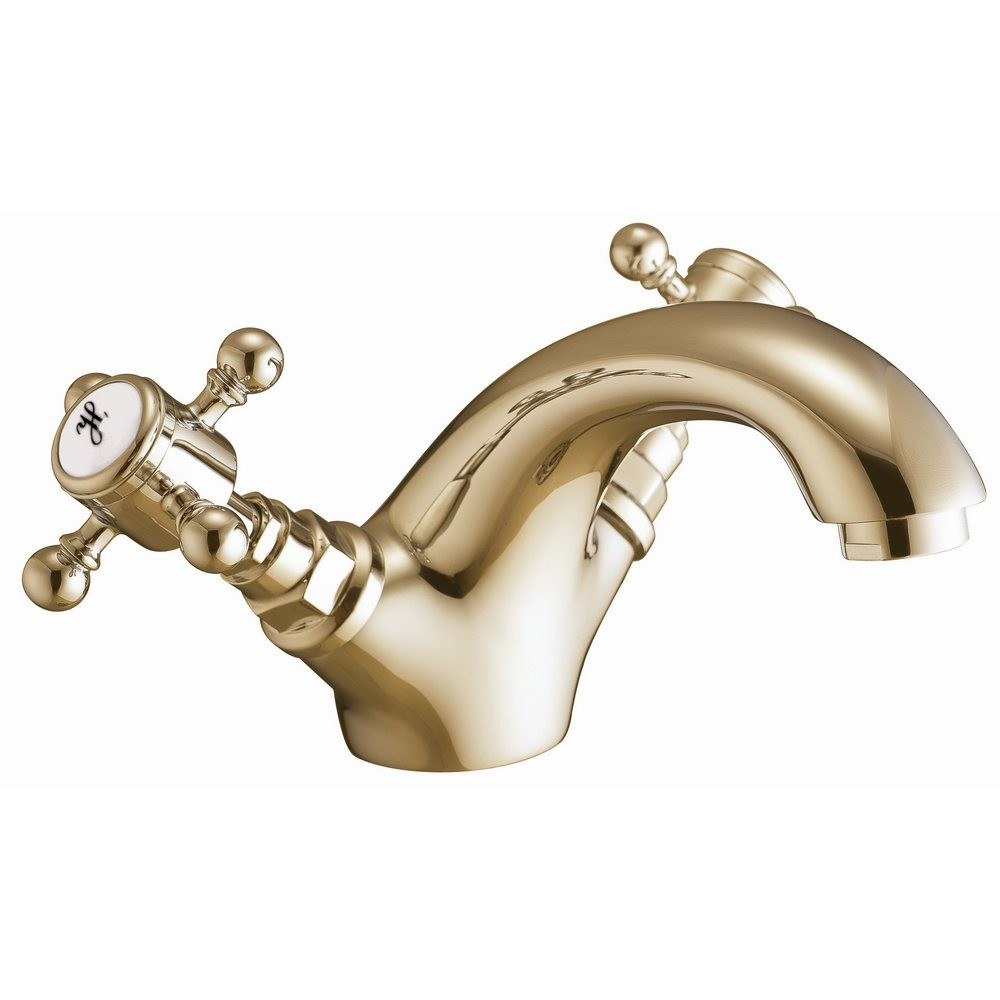 Harrogate Brushed Brass Mono Basin Mixer with Waste (1)