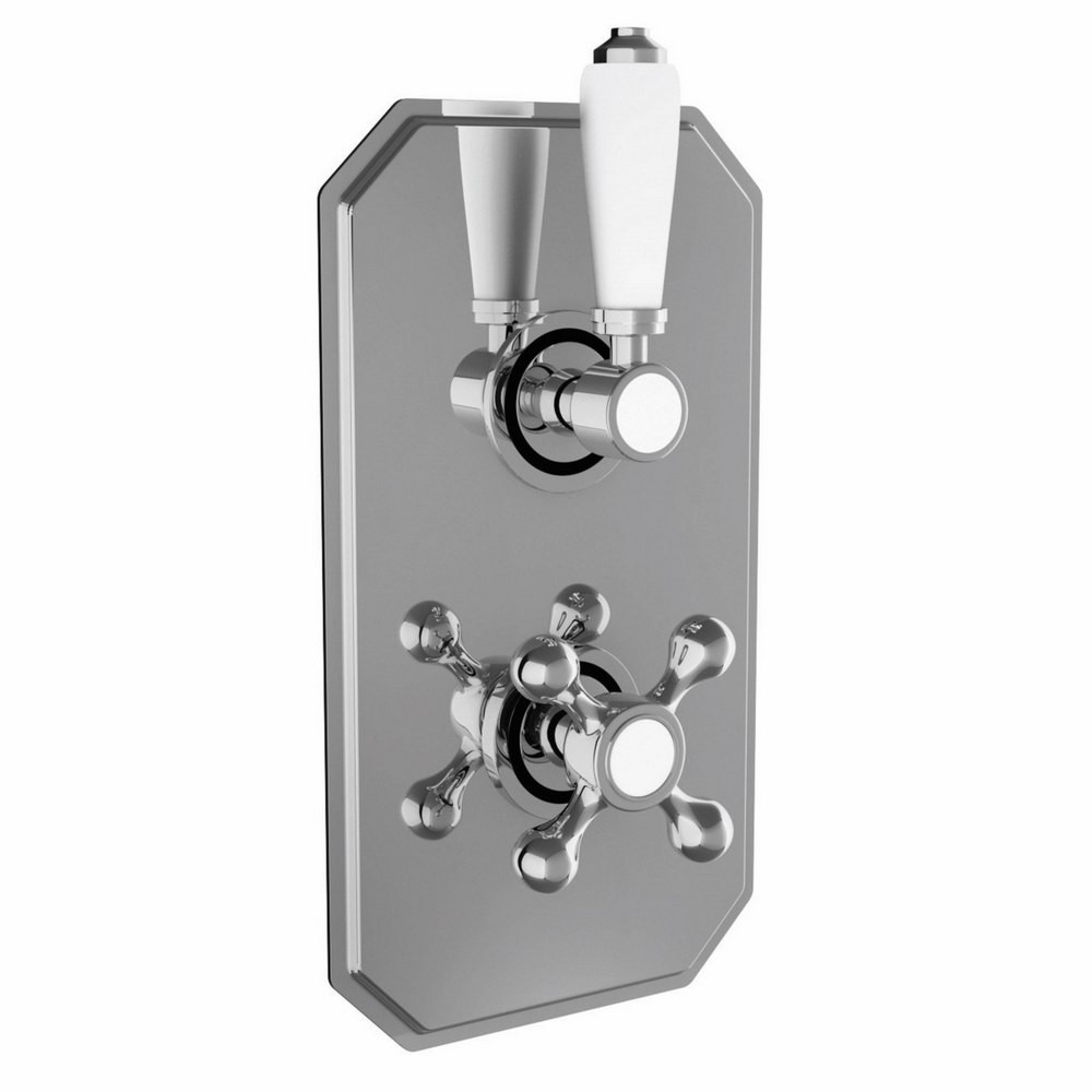Harrogate Chrome Twin Concealed Thermostatic Shower Valve (1)