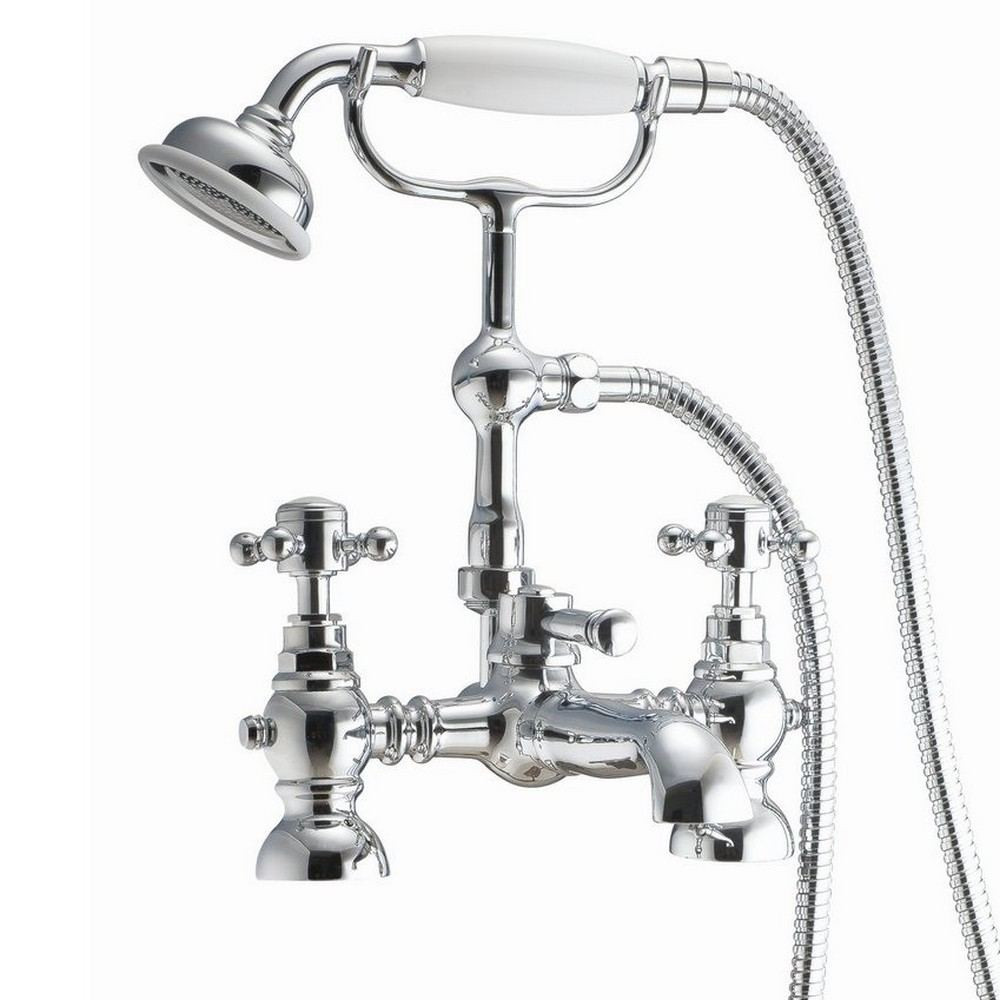 Harrogate Chrome & White Bath Shower Mixer (1)