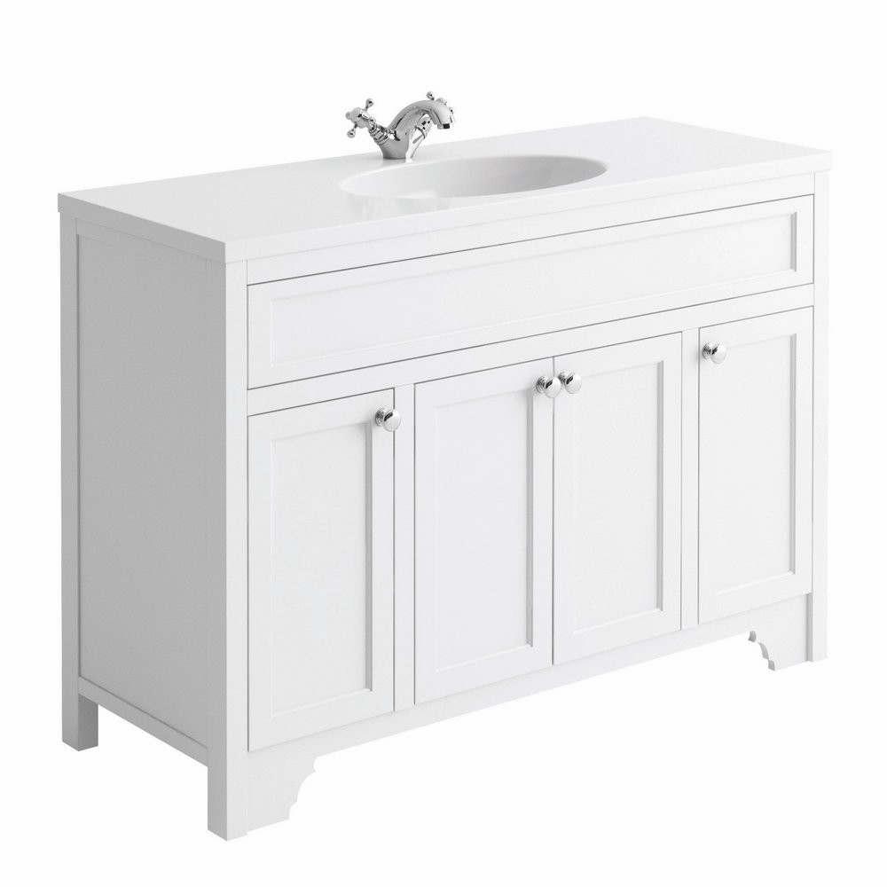 Harrogate Duchy 1200mm Arctic White Single Basin Vanity Unit (1)