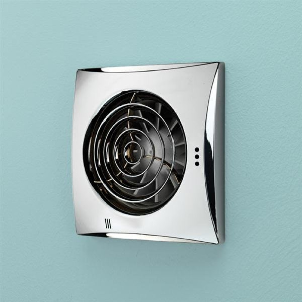 HIB Hush Chrome Extractor Fan With Timer