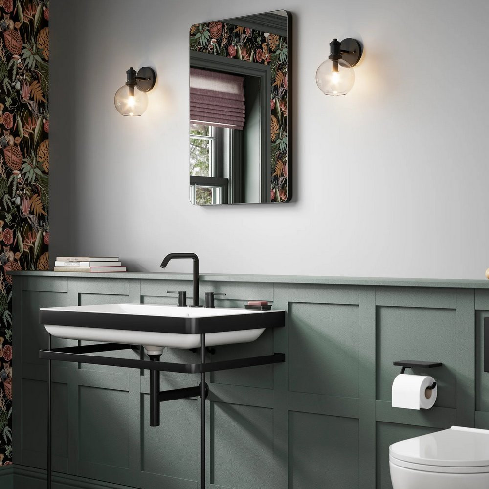 HiB Trim Curve 50 Black Bathroom Mirror