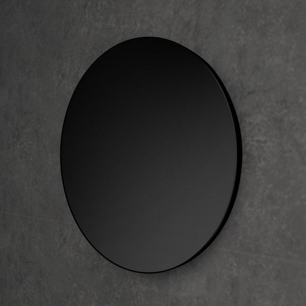 HiB Trim Round 80 Black Bathroom Mirror