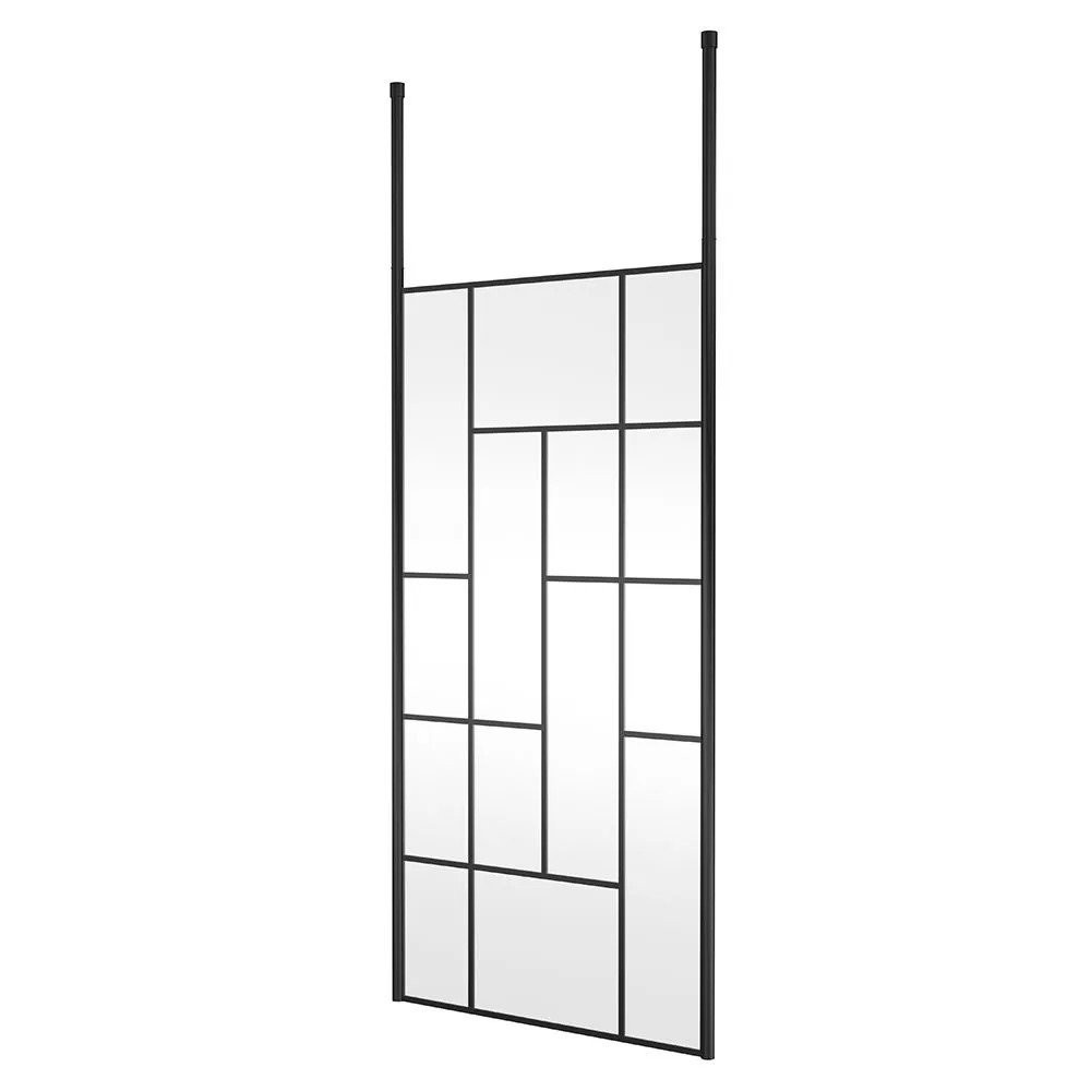 Hudson Reed 1000mm Black Abstract Freestanding Wetroom Screen and Ceiling Posts