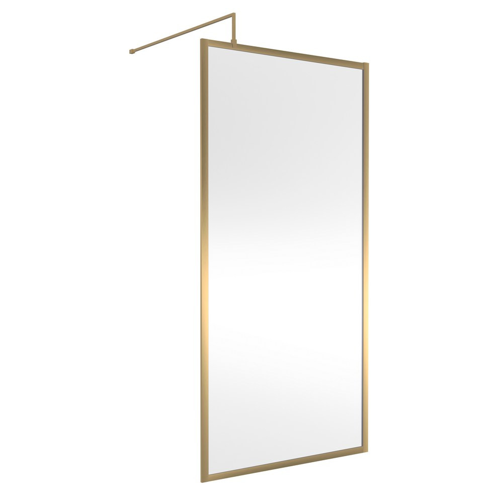 Hudson Reed 1000mm Full Outer Frame Wetroom Screen in Brushed Brass (1)