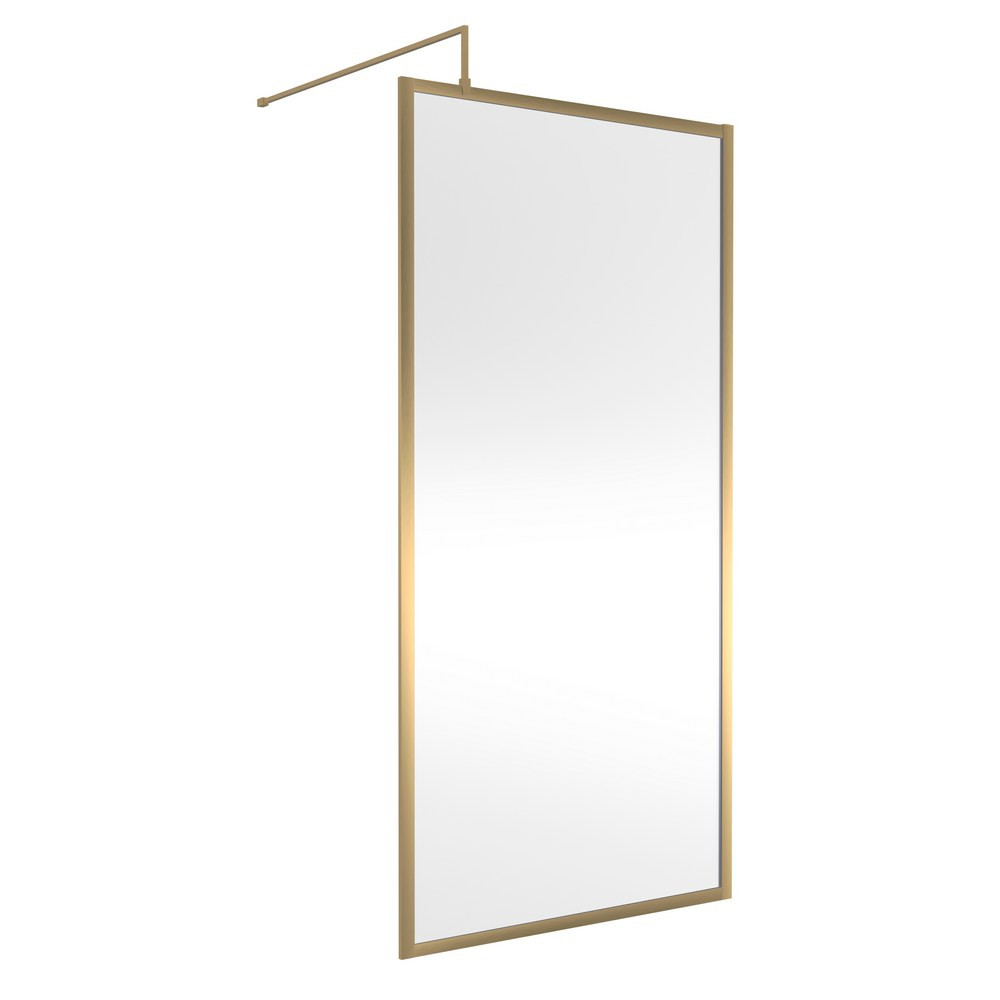 Hudson Reed 1000mm Full Outer Frame Wetroom Screen in Brushed Brass