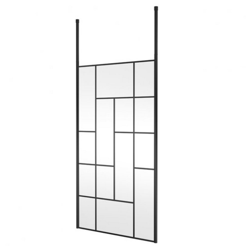 Hudson Reed 1100mm Black Abstract Freestanding Wetroom Screen and Ceiling Posts