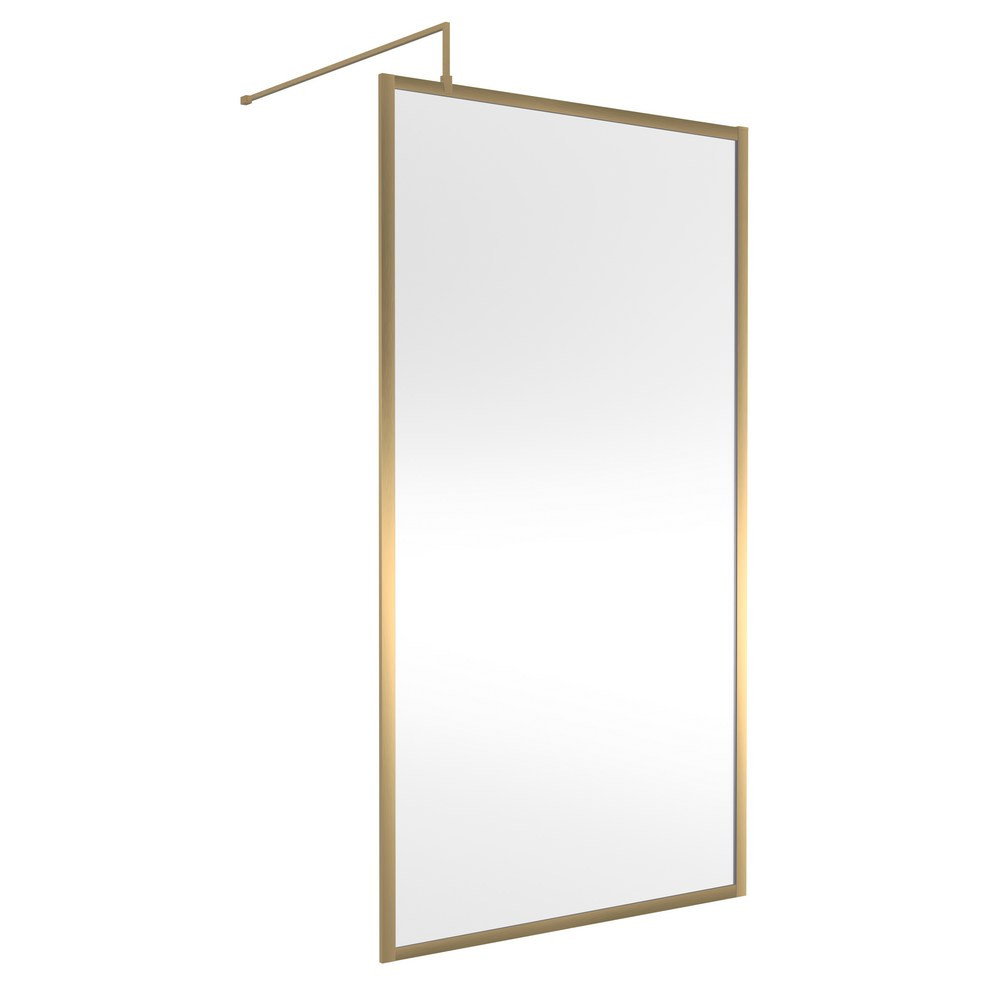 Hudson Reed 1100mm Full Outer Frame Wetroom Screen in Brushed Brass (1)