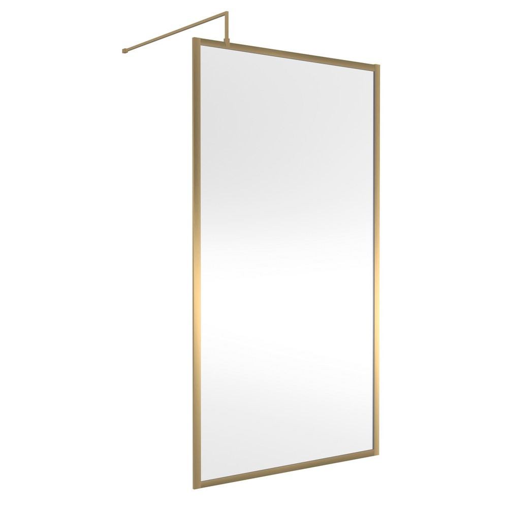 Hudson Reed 1100mm Full Outer Frame Wetroom Screen in Brushed Brass