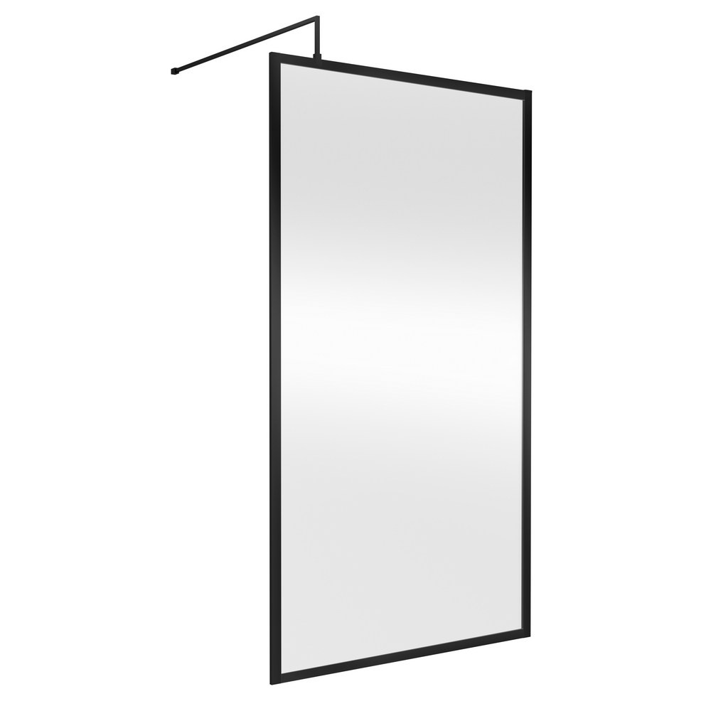 Hudson Reed 1100mm Full Outer Frame Wetroom Screen in Matt Black
