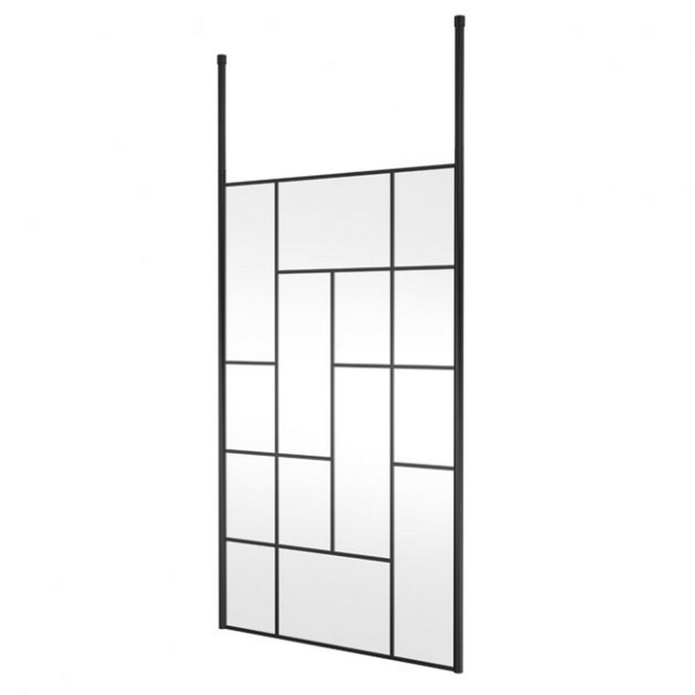Hudson Reed 1200mm Black Abstract Freestanding Wetroom Screen and Ceiling Posts