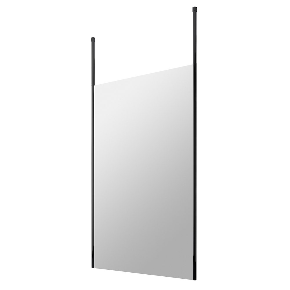 Hudson Reed 1200mm Freestanding Black Wetroom Screen with Two Ceiling Posts