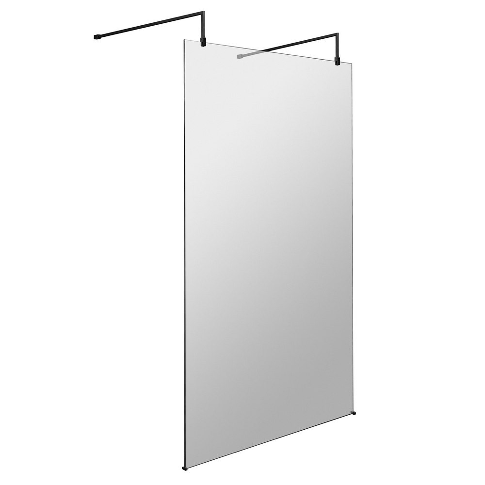 Hudson Reed 1200mm Freestanding Wetroom Screen with Black Support Arms (1)
