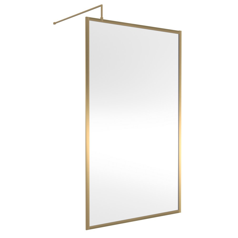 Hudson Reed 1200mm Full Outer Frame Wetroom Screen in Brushed Brass