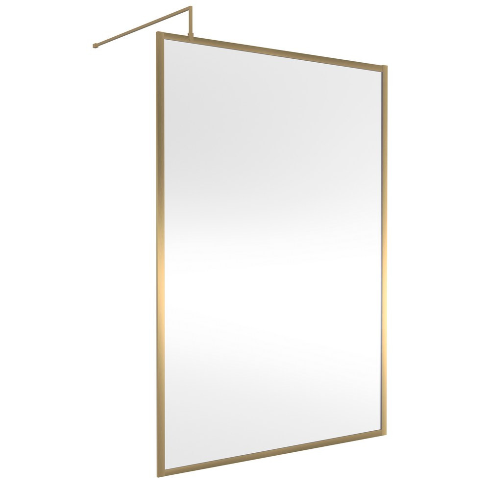 Hudson Reed 1400mm Full Outer Frame Wetroom Screen in Brushed Brass (1)