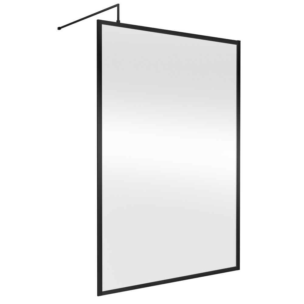 Hudson Reed 1400mm Full Outer Frame Wetroom Screen in Matt Black