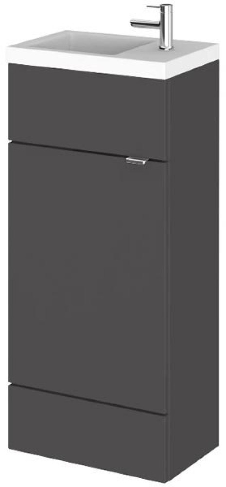 Hudson Reed Fusion 400mm Slimline Vanity Unit & Basin - Gloss Grey