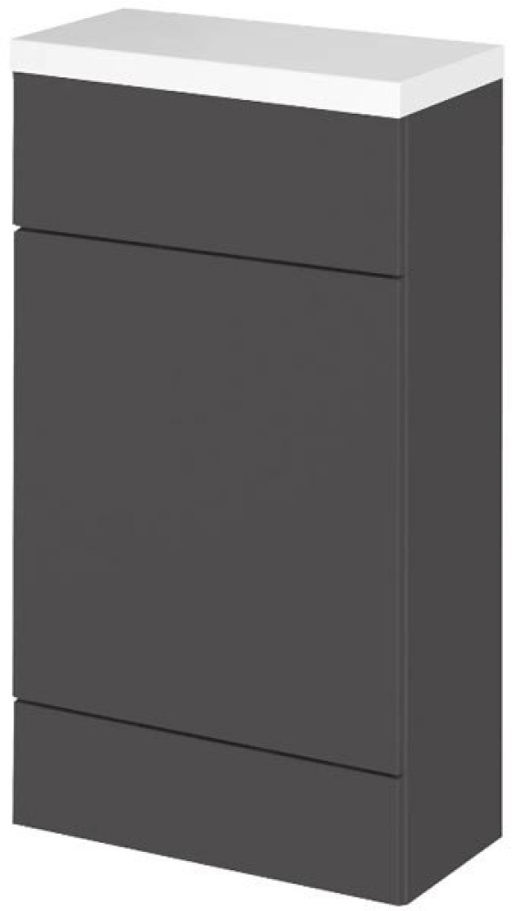 Hudson Reed Fusion 500mm Floor Standing WC Unit & Top - Gloss Grey