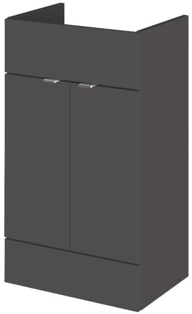 Hudson Reed Fusion 500mm Single Fitted Vanity Unit - Gloss Grey
