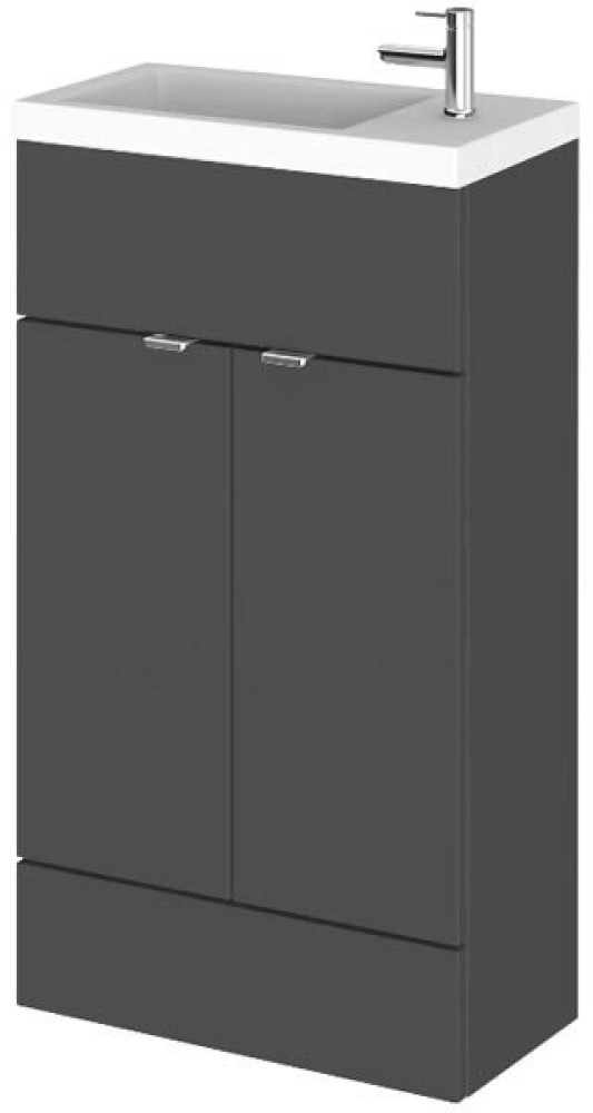 Hudson Reed Fusion 500mm Slimline Vanity Unit & Basin - Gloss Grey
