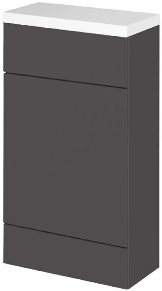 Hudson Reed Fusion 500mm Slimline WC Unit & Top - Gloss Grey