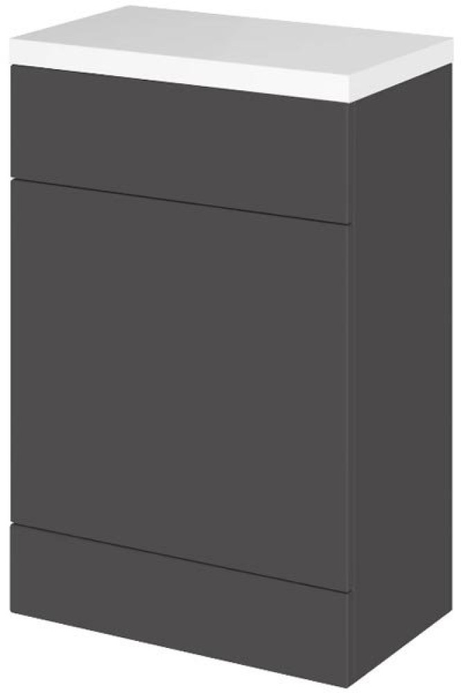 Hudson Reed Fusion 600mm Floor Standing WC Unit & Top - Gloss Grey