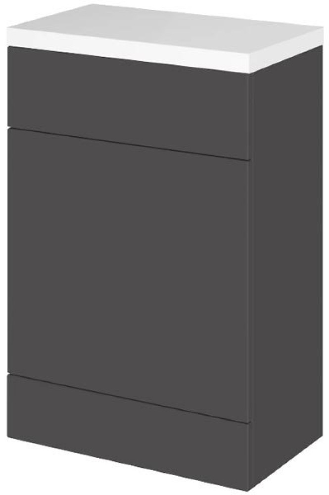 Hudson Reed Fusion 600mm Floor Standing WC Unit & Top - Gloss Grey