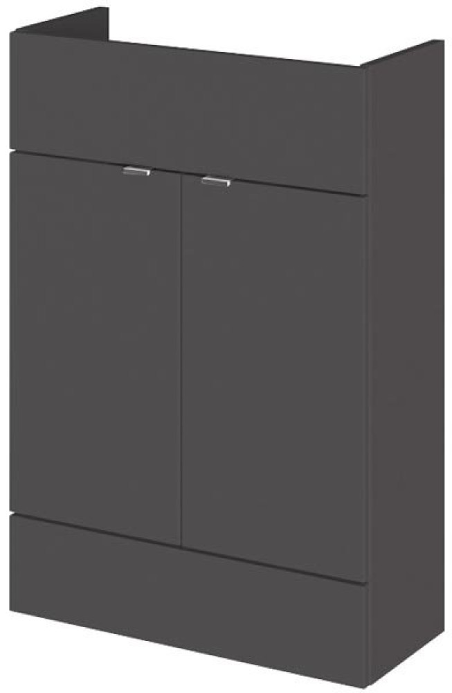 Hudson Reed Fusion 600mm Single Fitted Vanity Unit - Gloss Grey