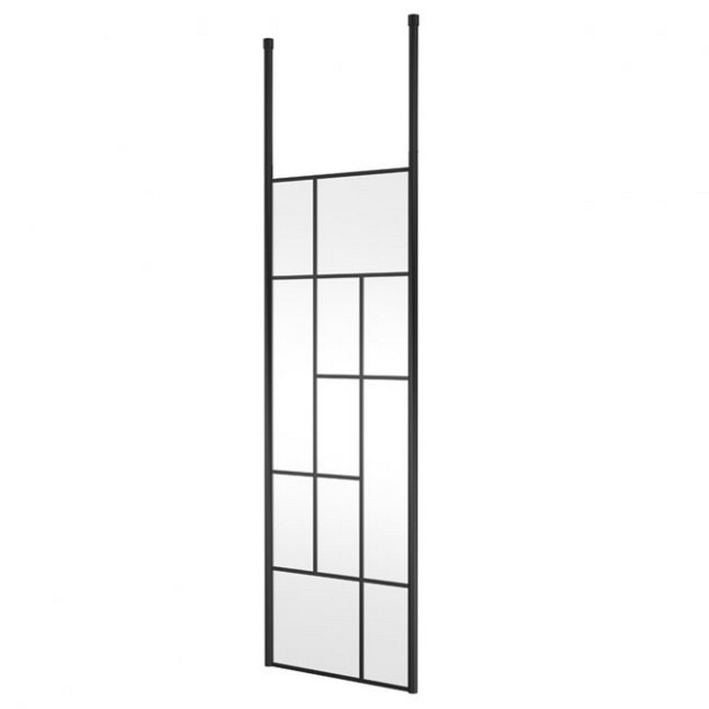 Hudson Reed 700mm Black Abstract Freestanding Wetroom Screen and Ceiling Posts