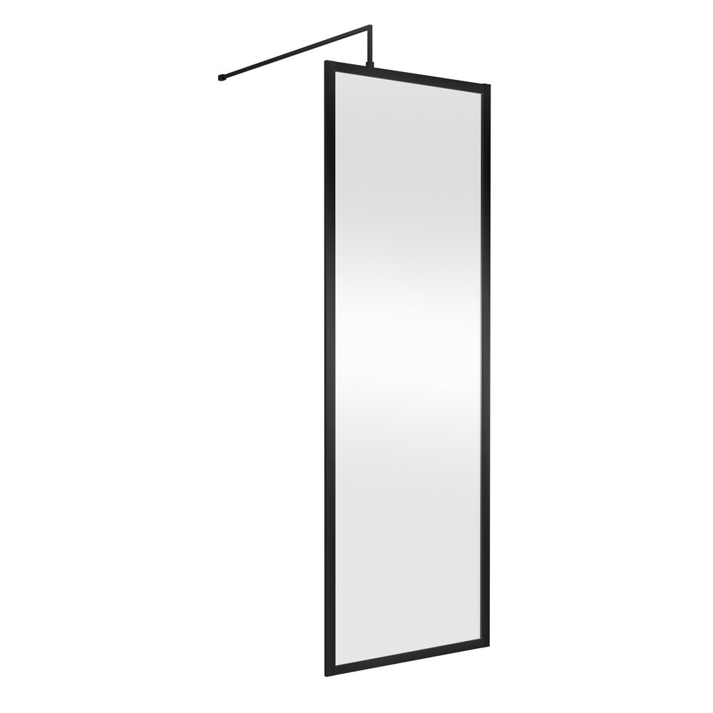 Hudson Reed 700mm Full Outer Frame Wetroom Screen in Matt Black