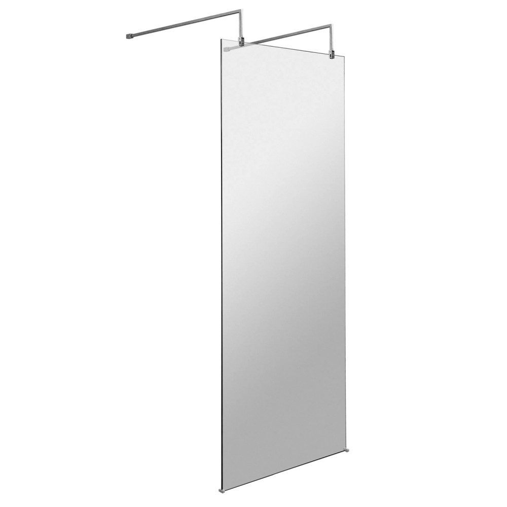 Hudson Reed 760mm Freestanding Wetroom Screen with Chrome Support Arms