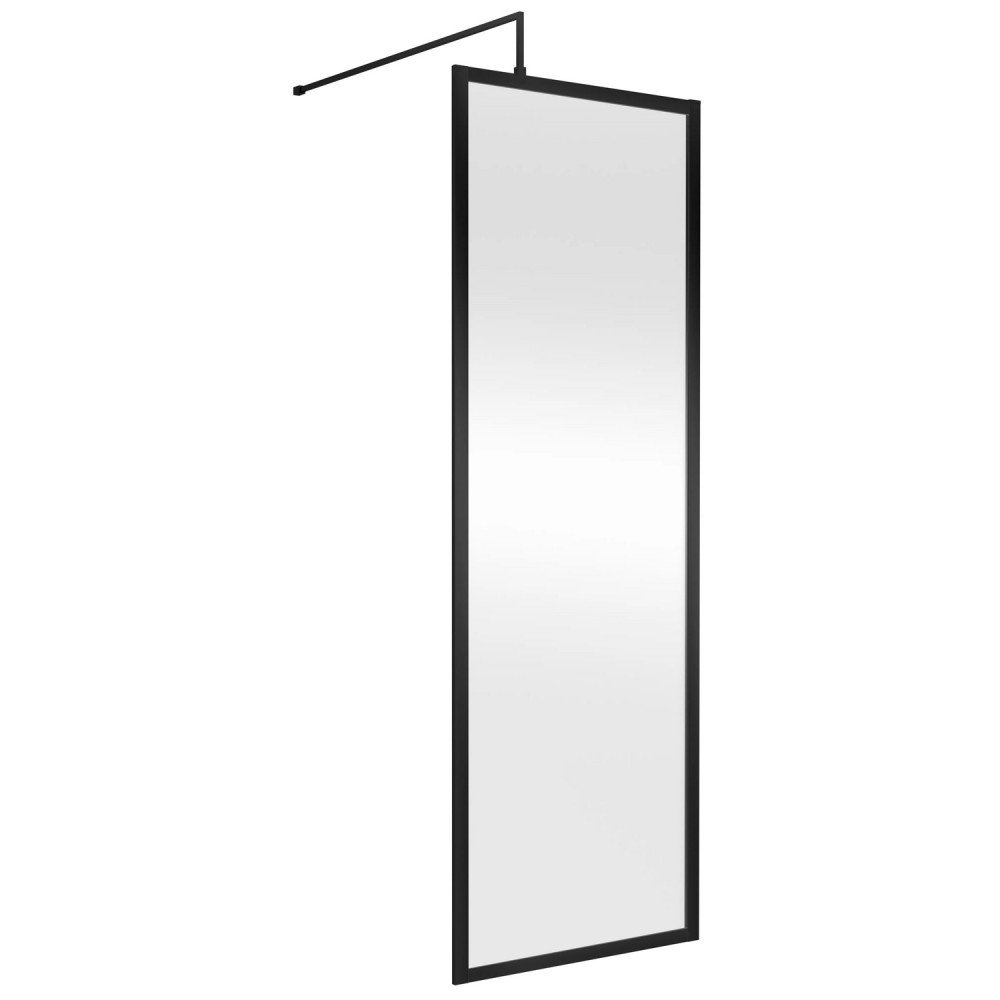 Hudson Reed 760mm Full Outer Frame Wetroom Screen in Matt Black