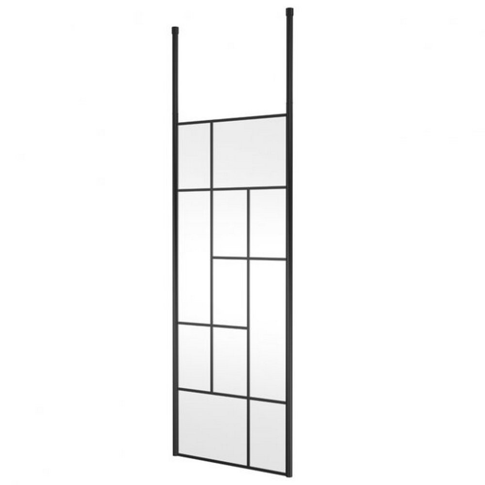 Hudson Reed 800mm Black Abstract Freestanding Wetroom Screen and Ceiling Posts