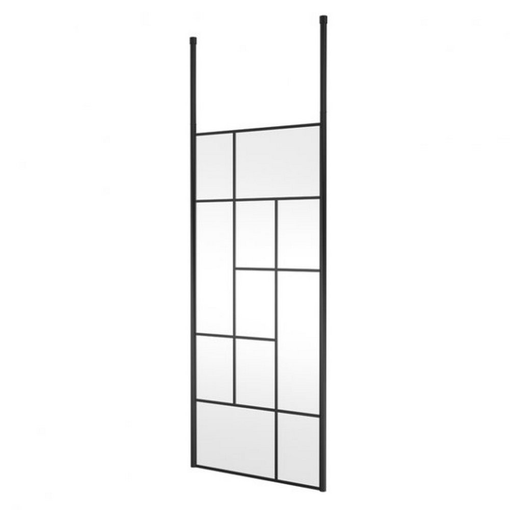 Hudson Reed 900mm Black Abstract Freestanding Wetroom Screen and Ceiling Posts