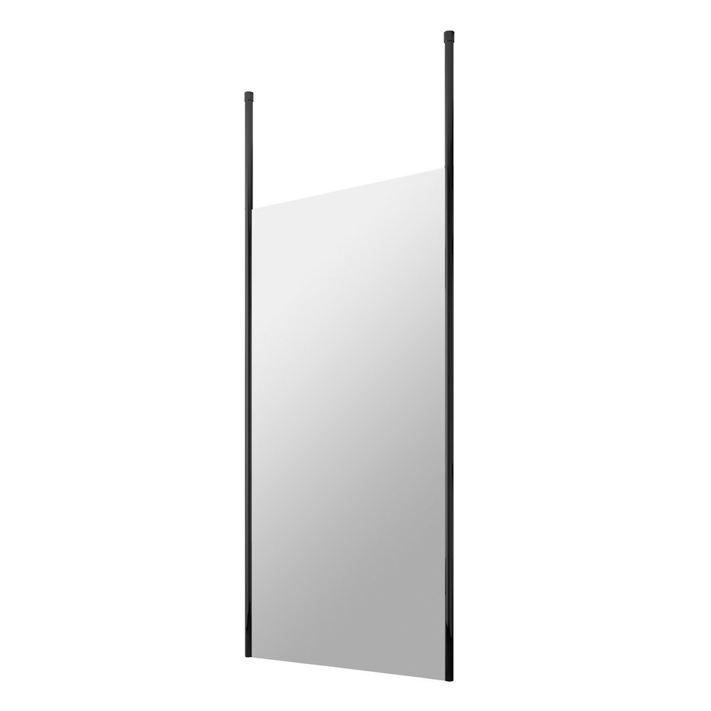 Hudson Reed 900mm Freestanding Black Wetroom Screen with Two Ceiling Posts