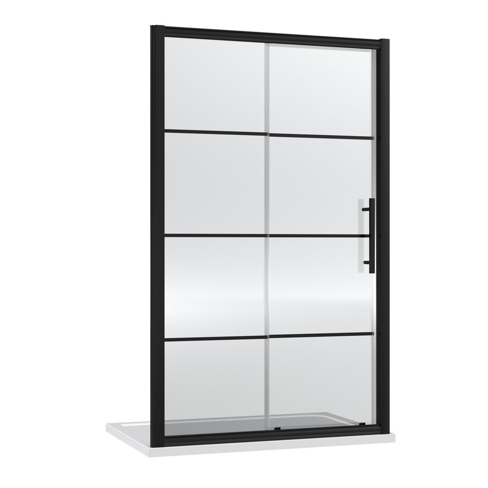 Hudson Reed Apex 1200mm Black Sliding Shower Door