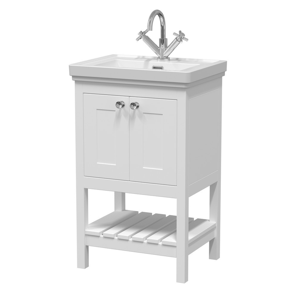 Hudson Reed Bexley 500mm Pure White Vanity Unit with Basin (1)