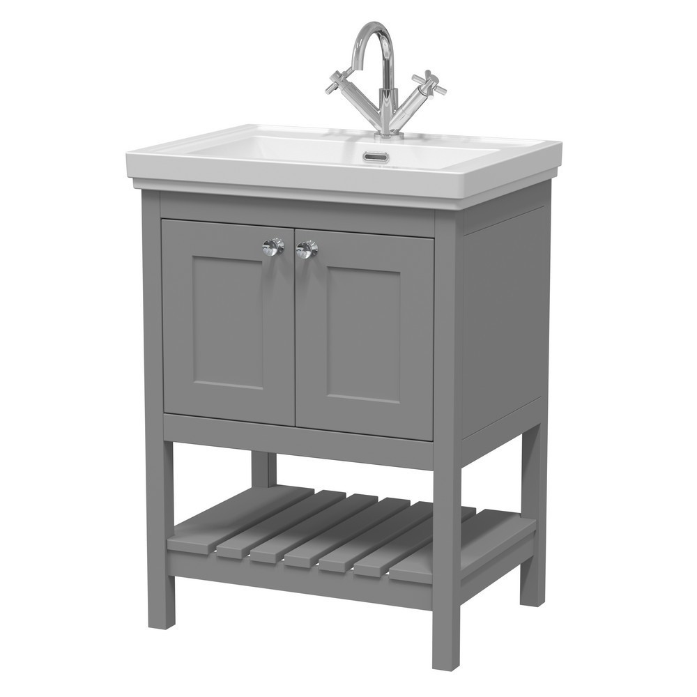 Hudson Reed Bexley 600mm Cool Grey Vanity Unit with Basin (1)