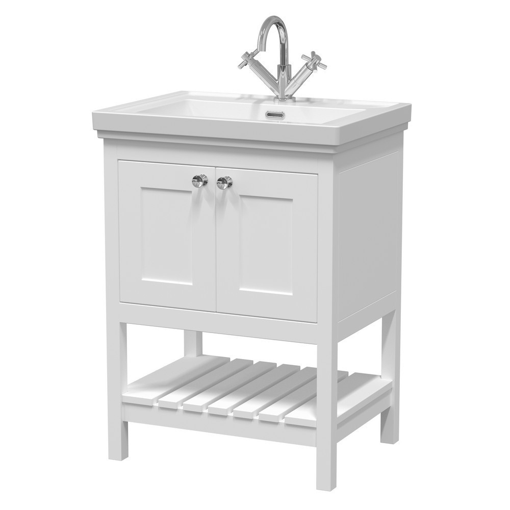Hudson Reed Bexley 600mm Pure White Vanity Unit with Basin (1)