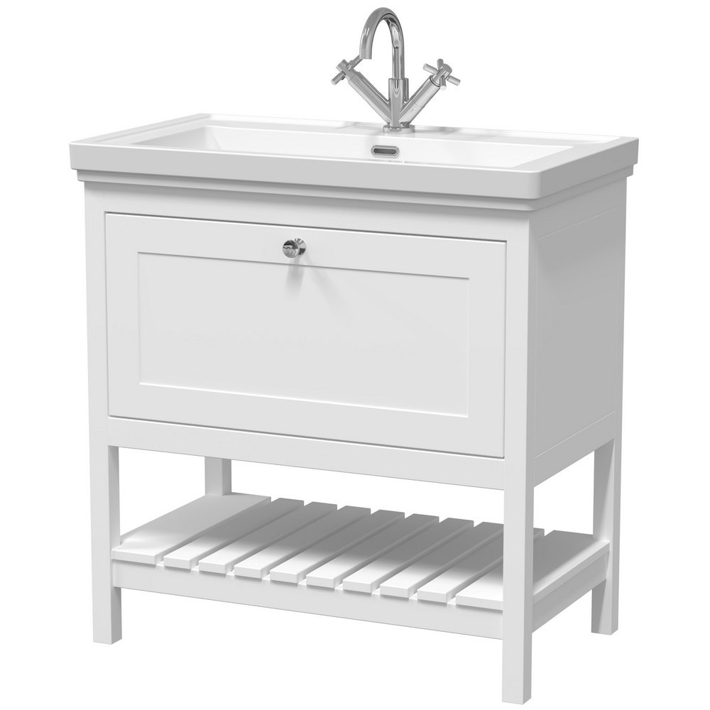 Hudson Reed Bexley 800mm Pure White Vanity Unit with Basin