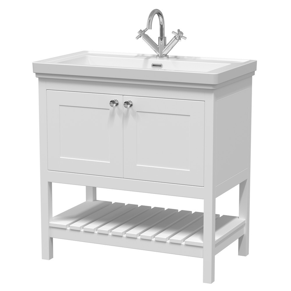Hudson Reed Bexley 800mm Pure White Vanity Unit with Basin (1)