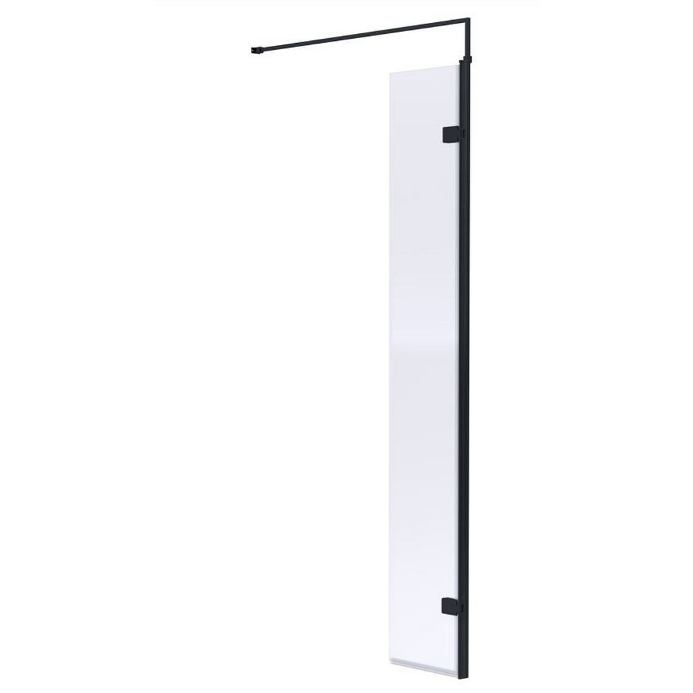 Hudson Reed Black 300mm Wetroom Hinged Return Screen