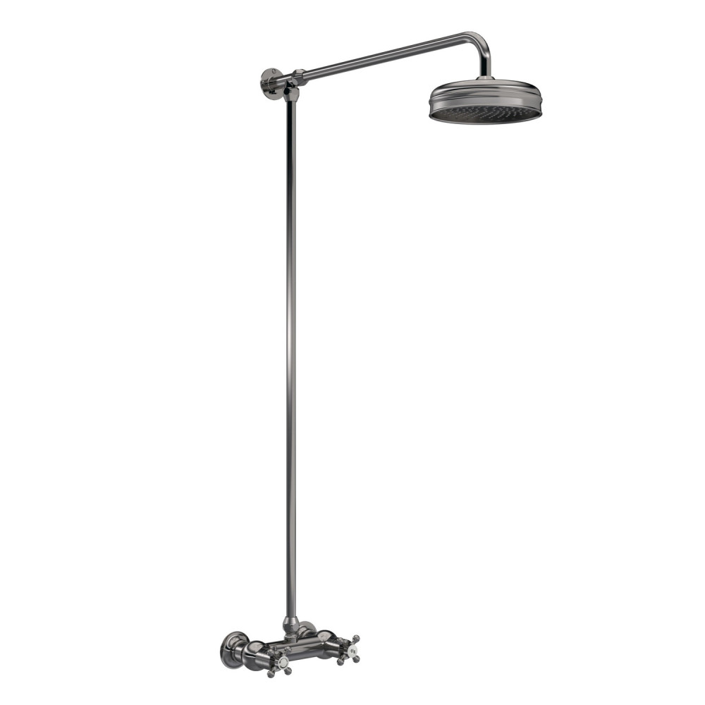 Hudson Reed Brushed Pewter Thermostatic Shower Valve with Fixed Head