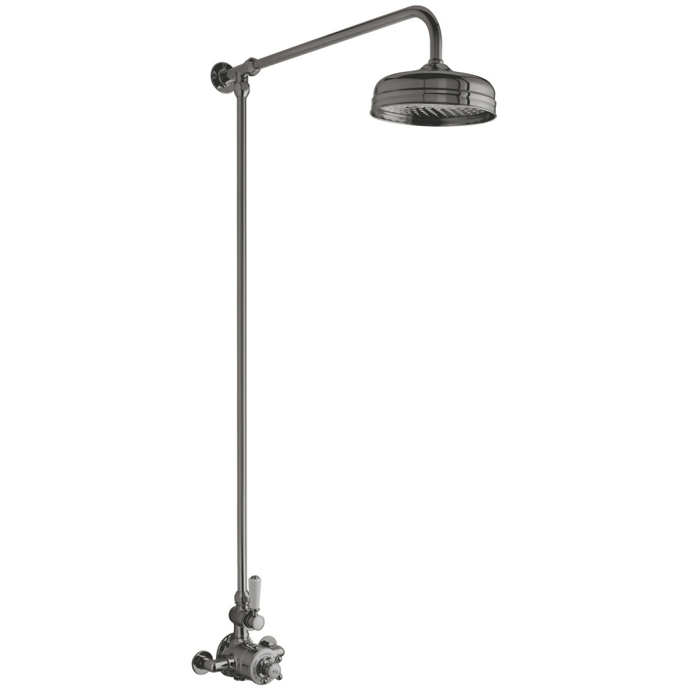 Hudson Reed Brushed Pewter Traditional Shower Valve with Fixed Head