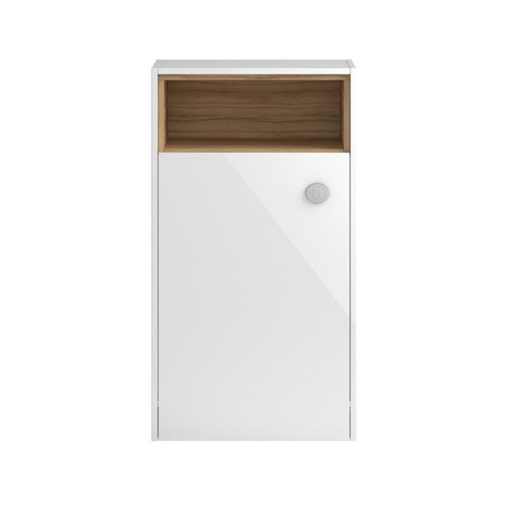 Hudson Reed Coast 600mm WC Floor Standing Unit with Shelf in White Gloss
