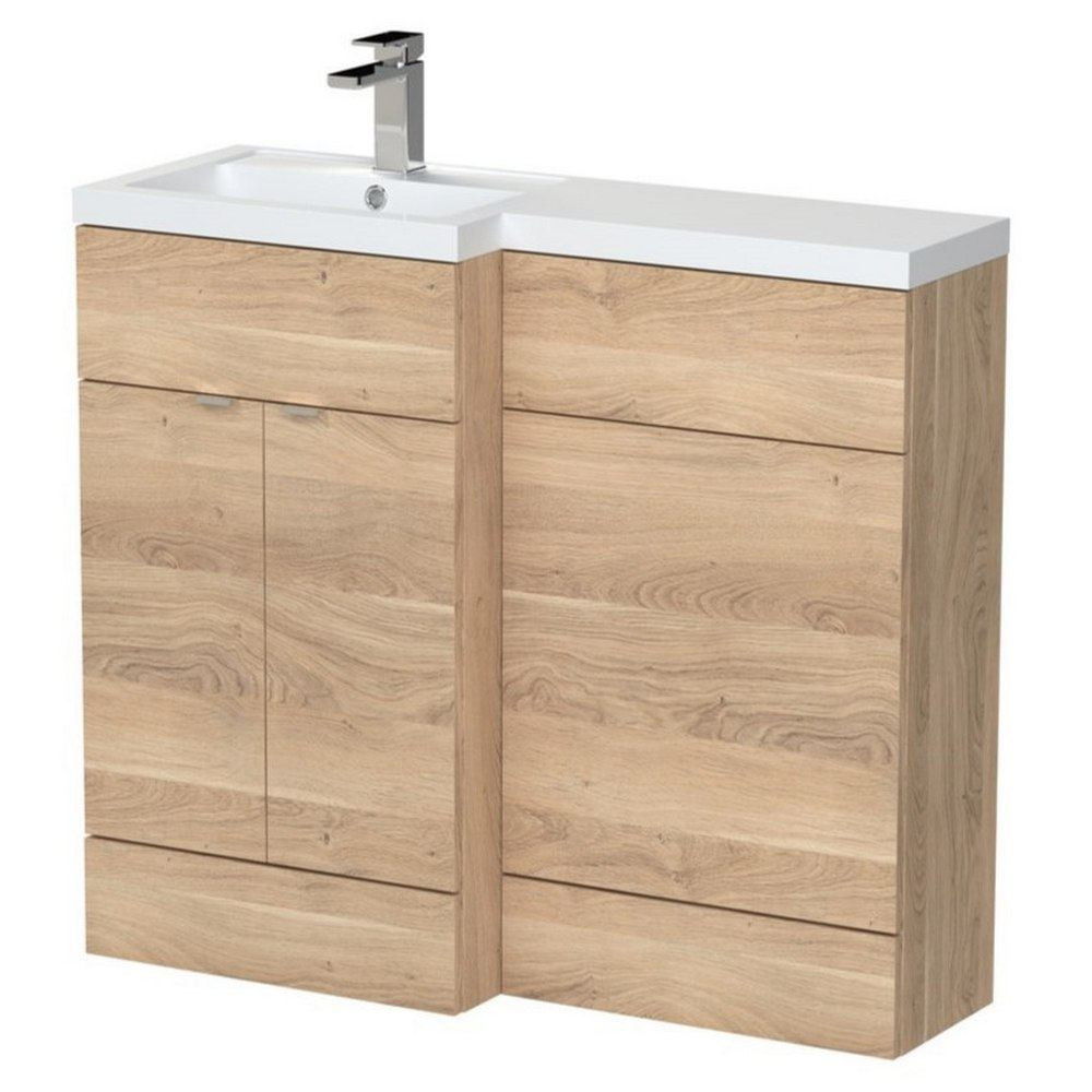 Hudson Reed Fusion 1000mm Full Depth Bleached Oak LH Combination Unit (1)