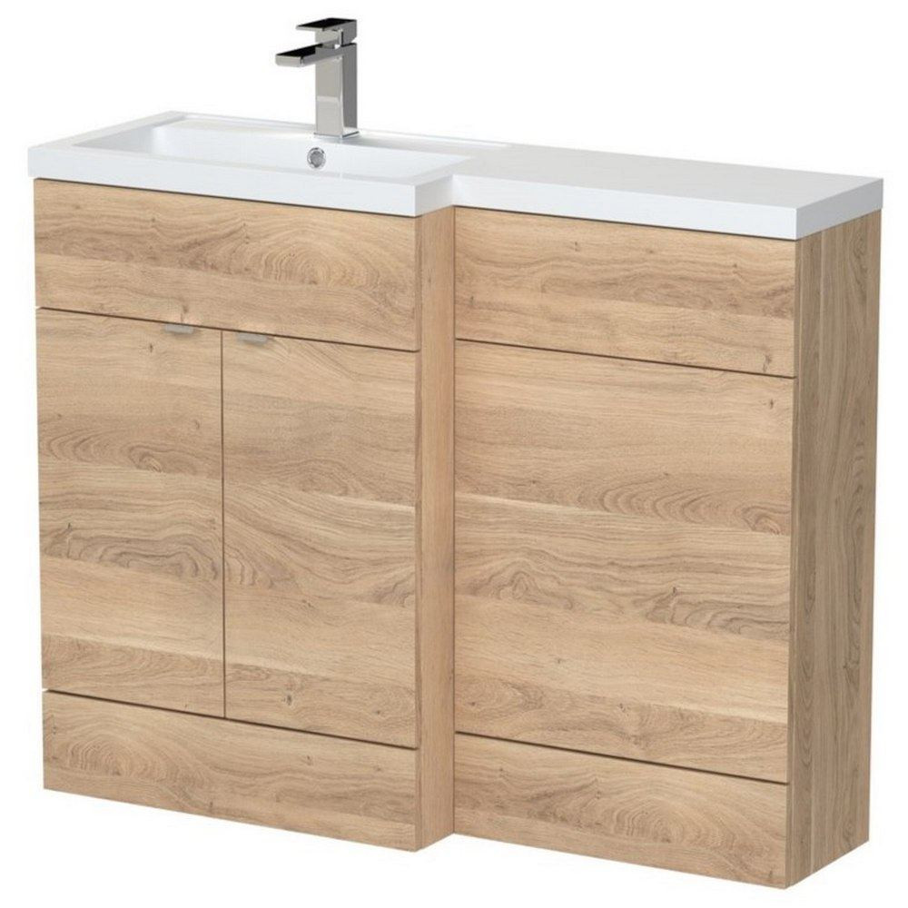 Hudson Reed Fusion 1100mm Full Depth Bleached Oak LH Combination Unit