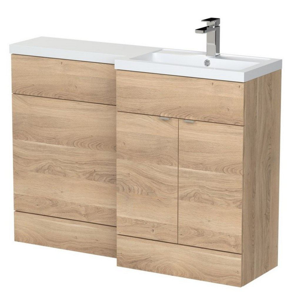 Hudson Reed Fusion 1200mm Full Depth Bleached Oak RH Combination Unit
