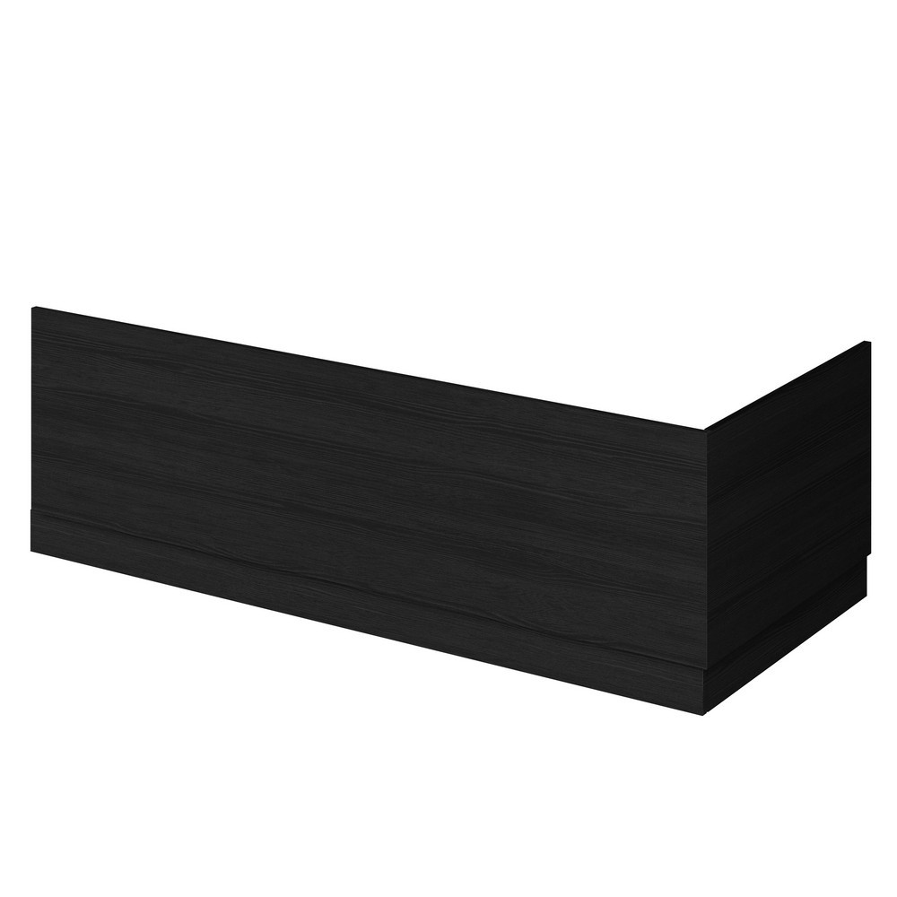 Hudson Reed Fusion 1700mm Bath Panel & Plinth in Charcoal Black Woodgrain