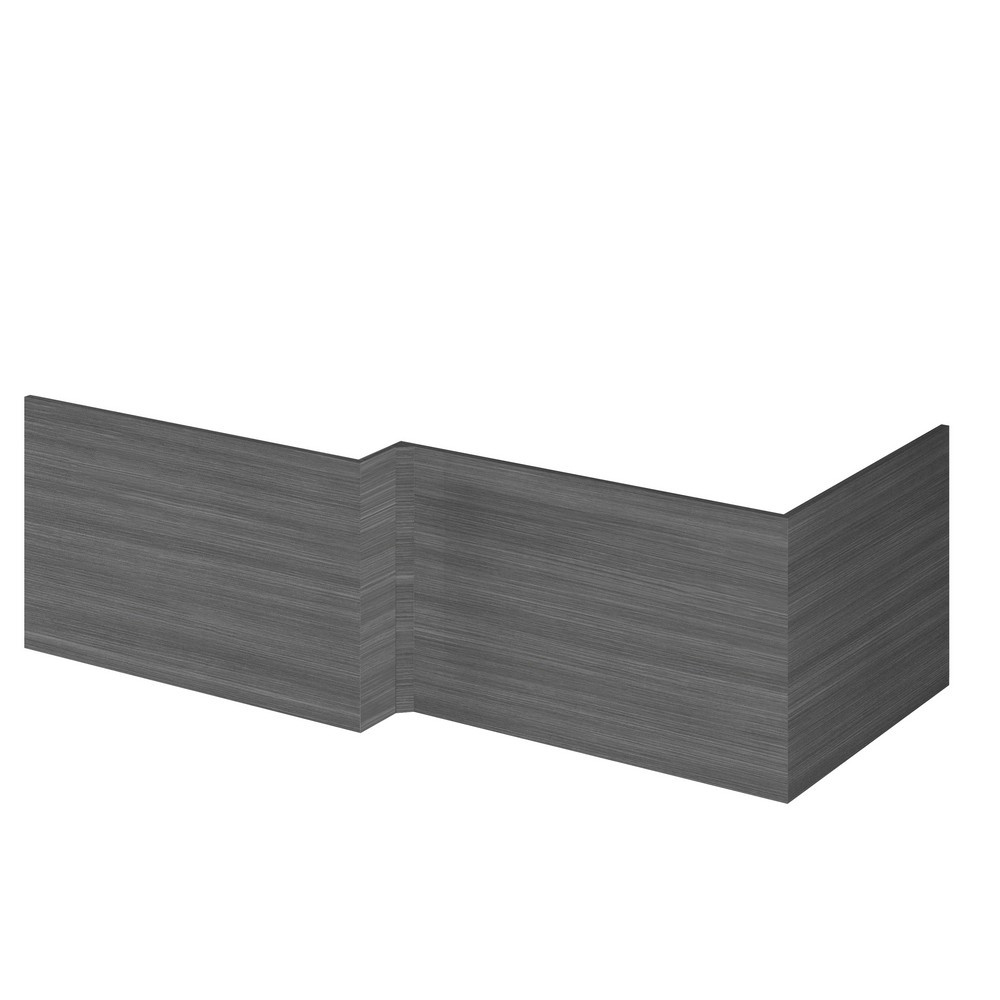 Hudson Reed Fusion 1700mm Square Shower Bath Panel in Anthracite Woodgrain (1)